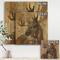 Designart - Into the Wild Gold Moose - Farmhouse Print on Natural Pine Wood